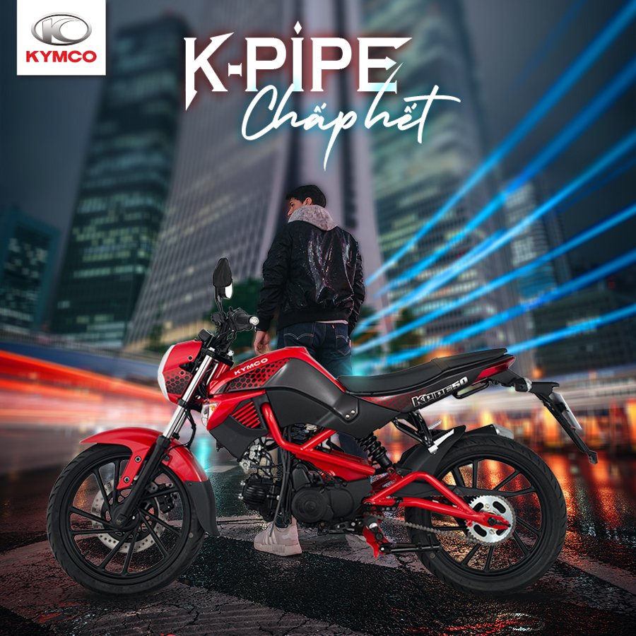 Xe Kymco K-Pipe 50cc dành cho các bạn học sinh có cá tính mạnh mẽ