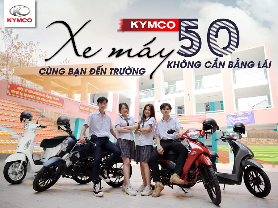Xe 50cc Kymco thời trang, an toàn dành cho các bạn học sinh
