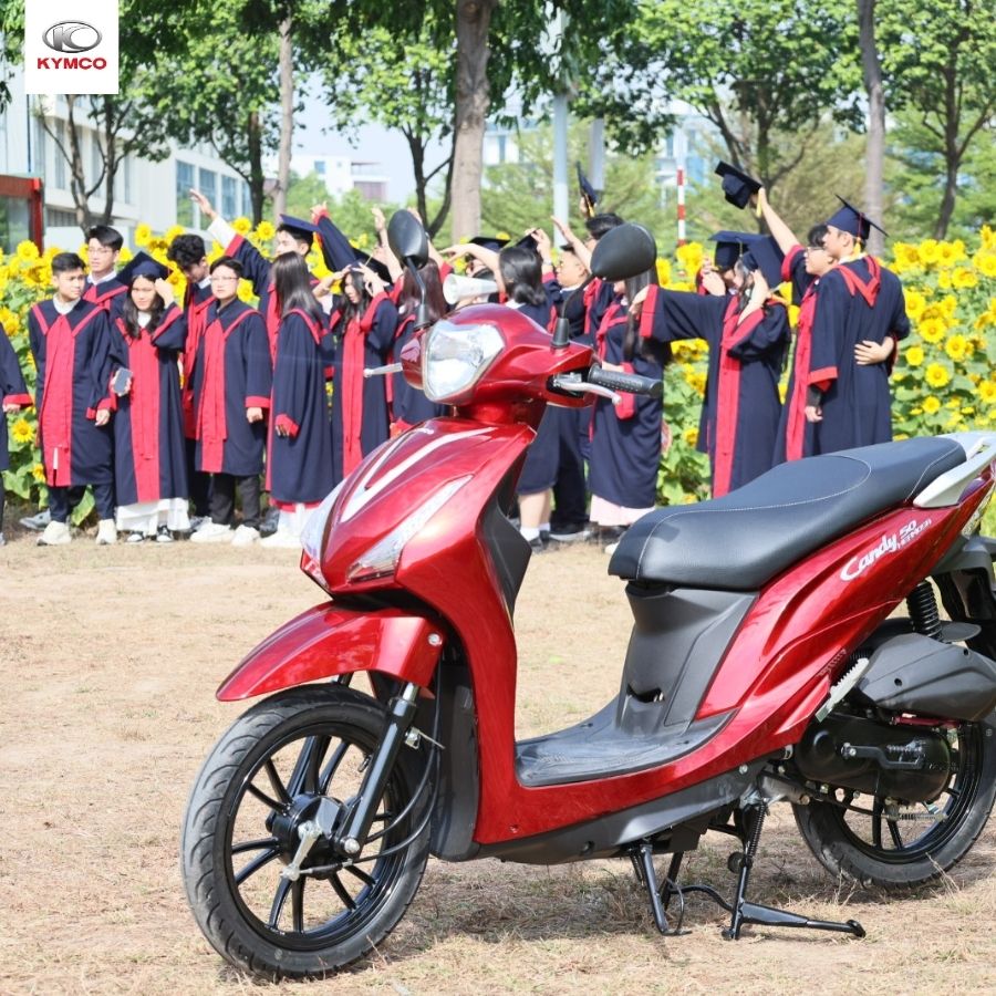 Xe máy 50cc màu đỏ Hermosa